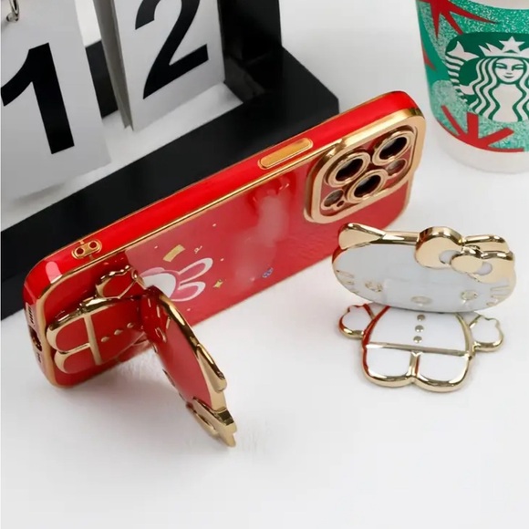Hello Kitty Pop Socket Phone Stand Accessories with Mirror White and Gold - Picture 5 of 5